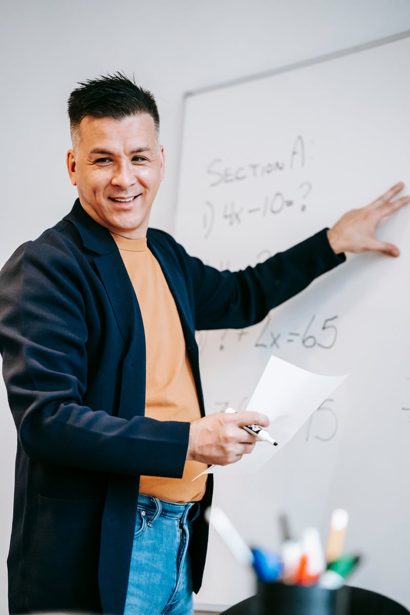 Photo Of Man Discussing On White Board